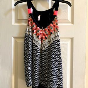 Multicolored tank top with pink, black white and beige by Xhilaration